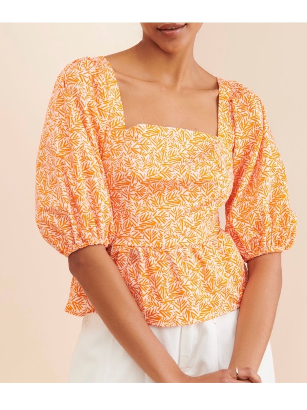 Hutch for Anthropologie Tie Back Peplum Top